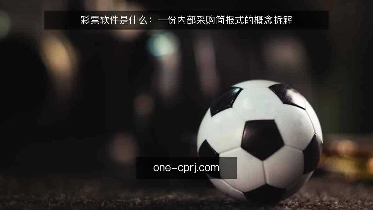 彩票软件是什么:一份内部采购简报式的概念拆解